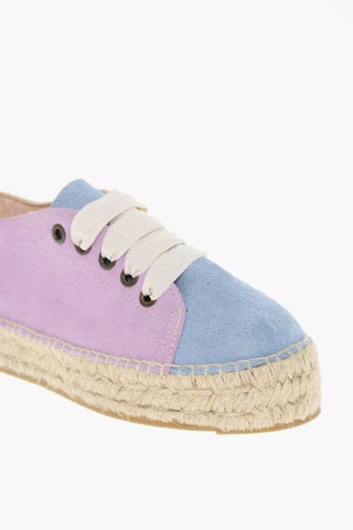 Suede Leather Low-Top Sneakers Espadrillas Soles