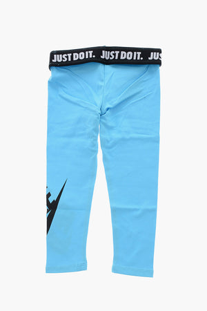 Leggings aus Stretch-Baumwolle mit kontrastierendem Logodruck