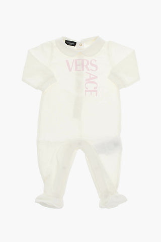 Playsuit with Collar and Logo Print