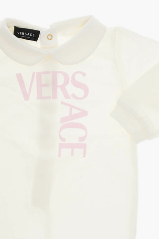 Playsuit with Collar and Logo Print