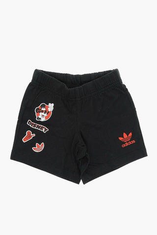 DISNEY Shorts and Tee Set with Graphic Print and Logo Patch