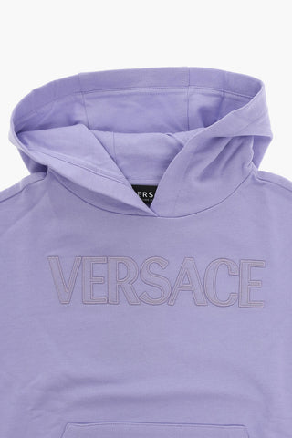 Hoodie and Sweat Shorts Set with Ton-sur-ton Embroidered Logo