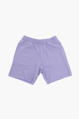 Hoodie and Sweat Shorts Set with Ton-sur-ton Embroidered Logo