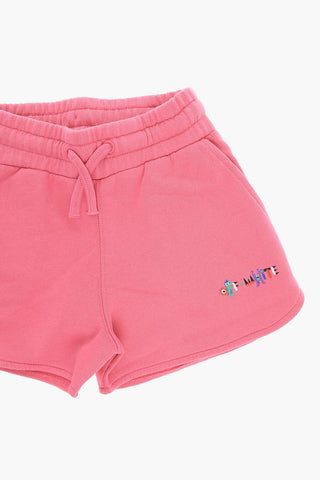 Drawstringed MONSTERS Shorts with Logo Print