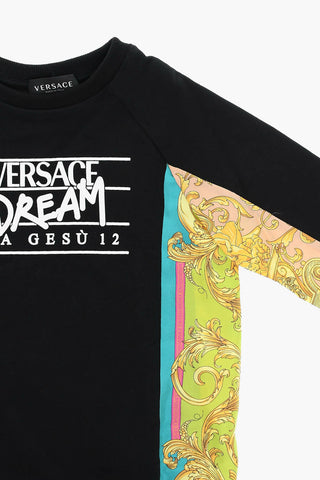 Long-sleeved Dress with DREAM Print and BAROCCO Motif