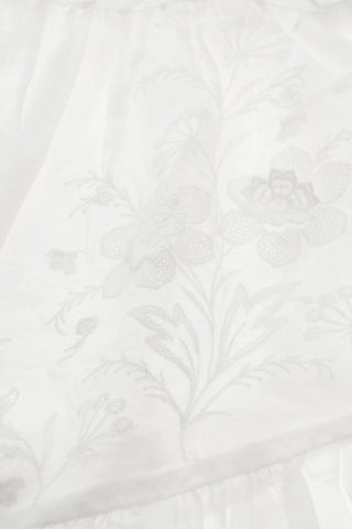 Embroidered Dress with Ruched Hem