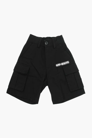 Cargo Shorts with Contrasting Logo Print