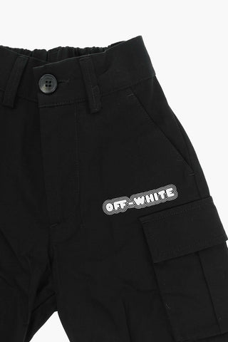 Cargo Shorts with Contrasting Logo Print