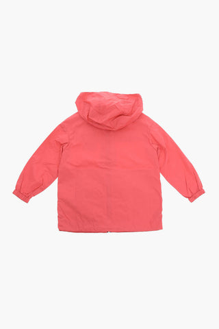 Hooded Sport Jacket with Rubber Logo Patch