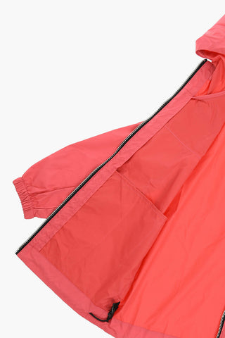 Hooded Sport Jacket with Rubber Logo Patch