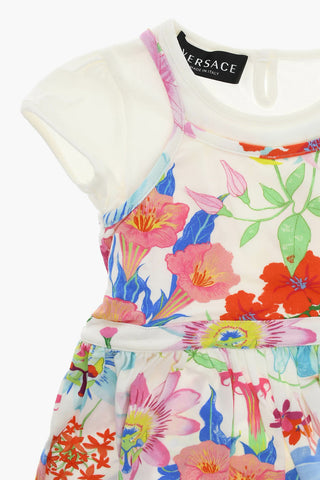 Two-layered Dress with Floral Motif Allover