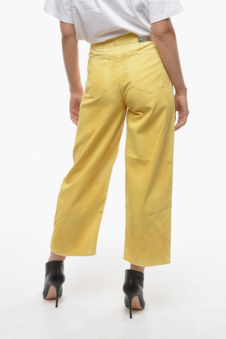 Acid Wash Effect Palazzo Jeans 22cm