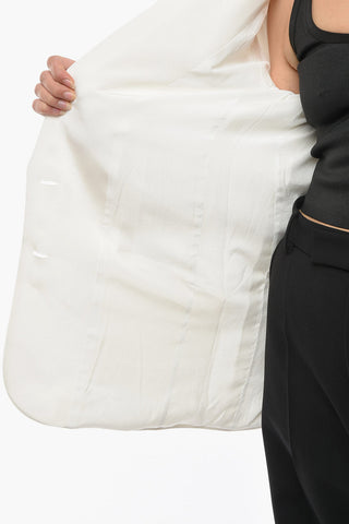 Silk CAEN Single-breasted Blazer with Oversized Shoulders
