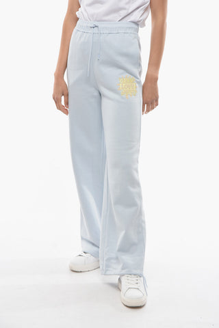 Drawstring Waist Sweatpants with Love Club Embroidery