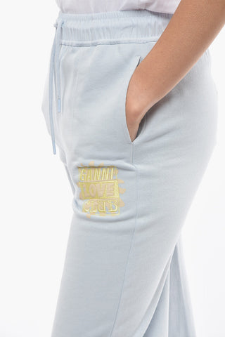 Drawstring Waist Sweatpants with Love Club Embroidery