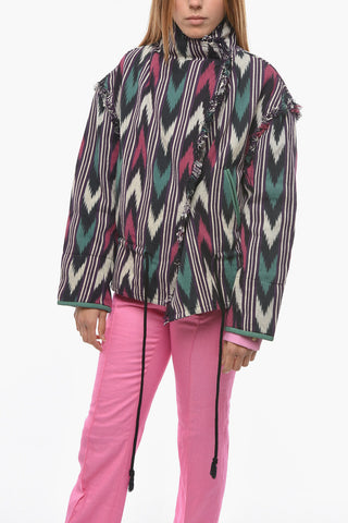 ETOILE Fringed LEXINE Jacket with Ikat Pattern