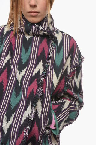 ETOILE Fringed LEXINE Jacket with Ikat Pattern