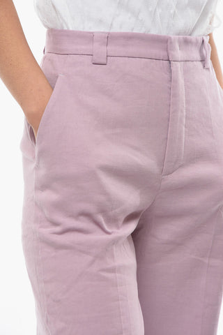 Pantaloni Palazzo in Lino e Cotone Stretch