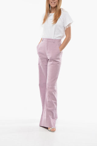Pantaloni Palazzo in Lino e Cotone Stretch