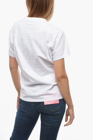 Crew-neck T-Shirt with Contrasting Embroidery