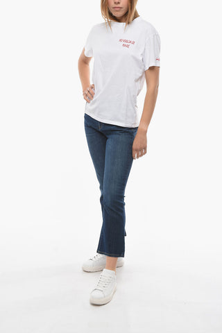 Crew-neck T-Shirt with Contrasting Embroidery