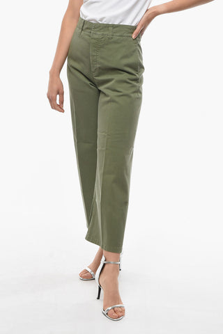 Regular Waist Cotton-Gabardine Cropped Pants