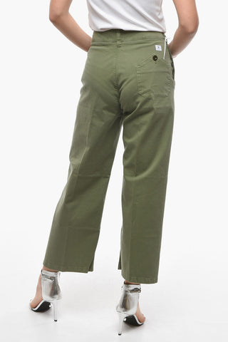Regular Waist Cotton-Gabardine Cropped Pants