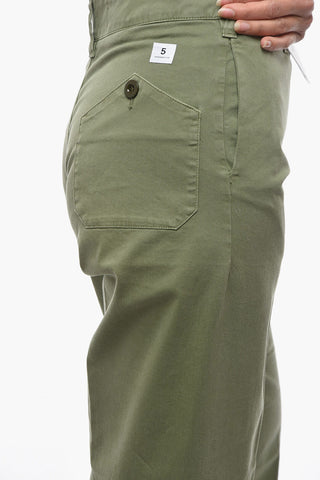 Regular Waist Cotton-Gabardine Cropped Pants