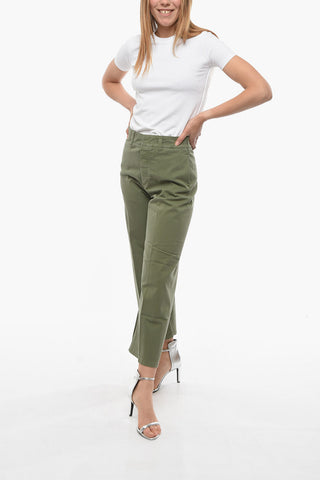 Regular Waist Cotton-Gabardine Cropped Pants