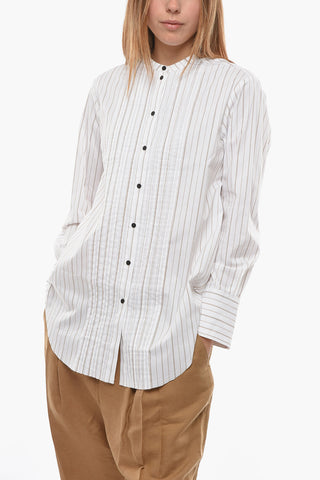 Camicia COLE a Righe con Dettagli a Pieghe sul Davanti