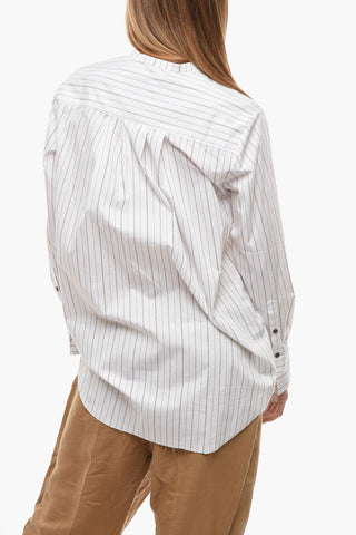 Camicia COLE a Righe con Dettagli a Pieghe sul Davanti