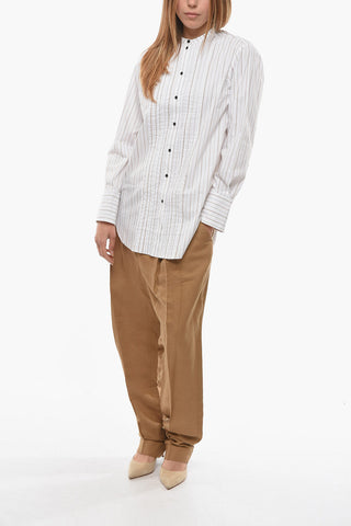 Camicia COLE a Righe con Dettagli a Pieghe sul Davanti
