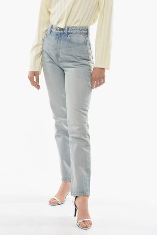 High Waist Straight Leg Jeans 17cm