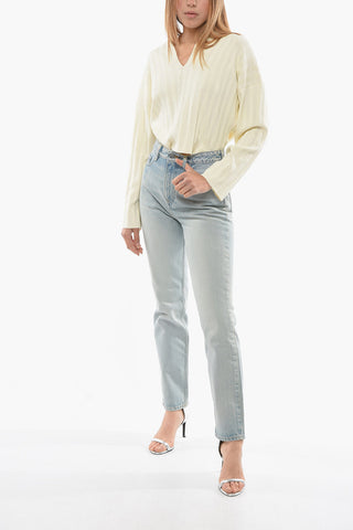 High Waist Straight Leg Jeans 17cm