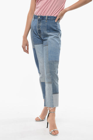 LEVIS Jeans Cropped 70' Patchwork ad Orlo Sfrangiato 18cm