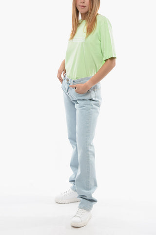 Jeans Regular Fit con Cuciture a Vista 19cm