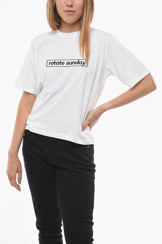 BIRGER CHRISTENSEN T-Shirt ASTER Girocollo con Ricamo Frontale
