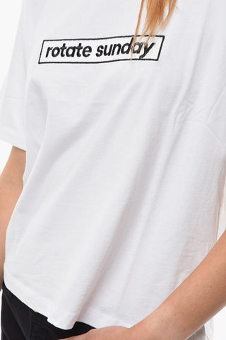 BIRGER CHRISTENSEN T-Shirt ASTER Girocollo con Ricamo Frontale