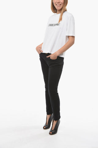 BIRGER CHRISTENSEN T-Shirt ASTER Girocollo con Ricamo Frontale