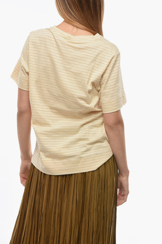 V-Neck T-Shirt with Lurex Stripes