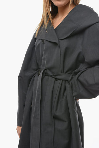 Double-breasted AUGUST Wool Coat with Hood