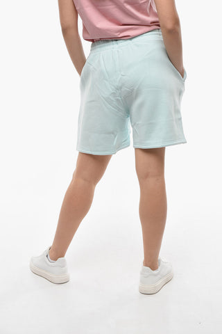 Fleeced-Cotton Shorts with Drawstring Waist