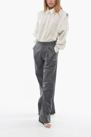 Single-Pleat Leather DUCHESSE Pants