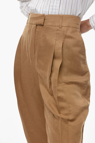 Pantaloni Casual BRENDA A doppia Pince in Misto Lino