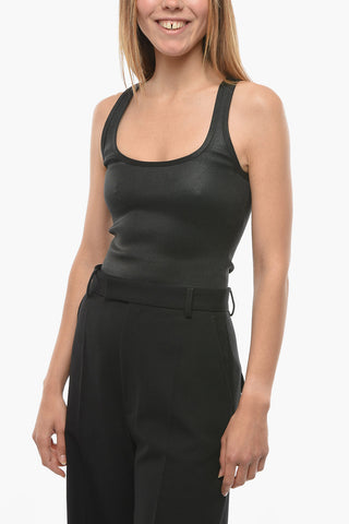 Top in maglia Stretch con Scollo Rotondo