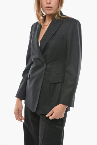 Blazer Doppiopetto in Lana con Revers a Lancia