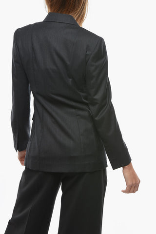 Blazer Doppiopetto in Lana con Revers a Lancia