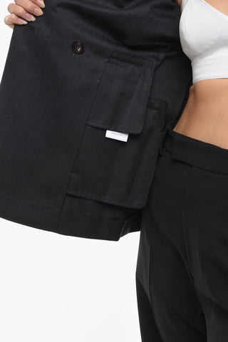 Blazer Doppiopetto in Lana con Revers a Lancia