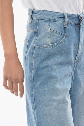 Denim NATALINA Shorts with Fringed Hems