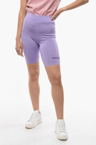 Shorts Ciclista in Tinta Unita con Logo Ricamato